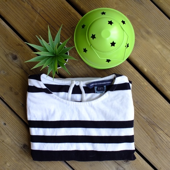 French Connection 3/4 Length Striped Bodycon - Picture 2 of 2